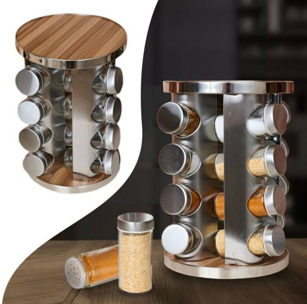 16-Jars Rotating Spice Rack