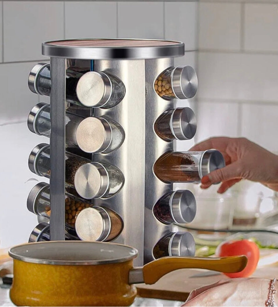 16-Jars Rotating Spice Rack