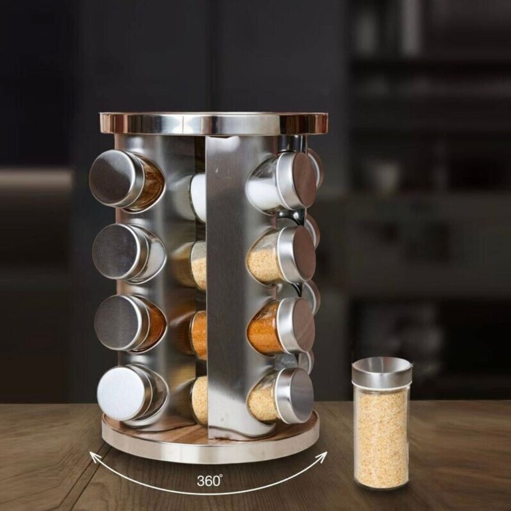 16-Jars Rotating Spice Rack