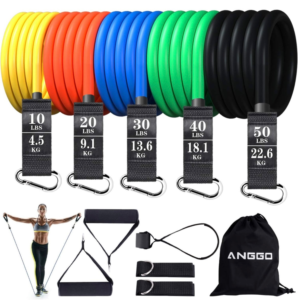 Heavy Duty Resistance Bands Set | 11 Pcs (Up to 60 kgs)