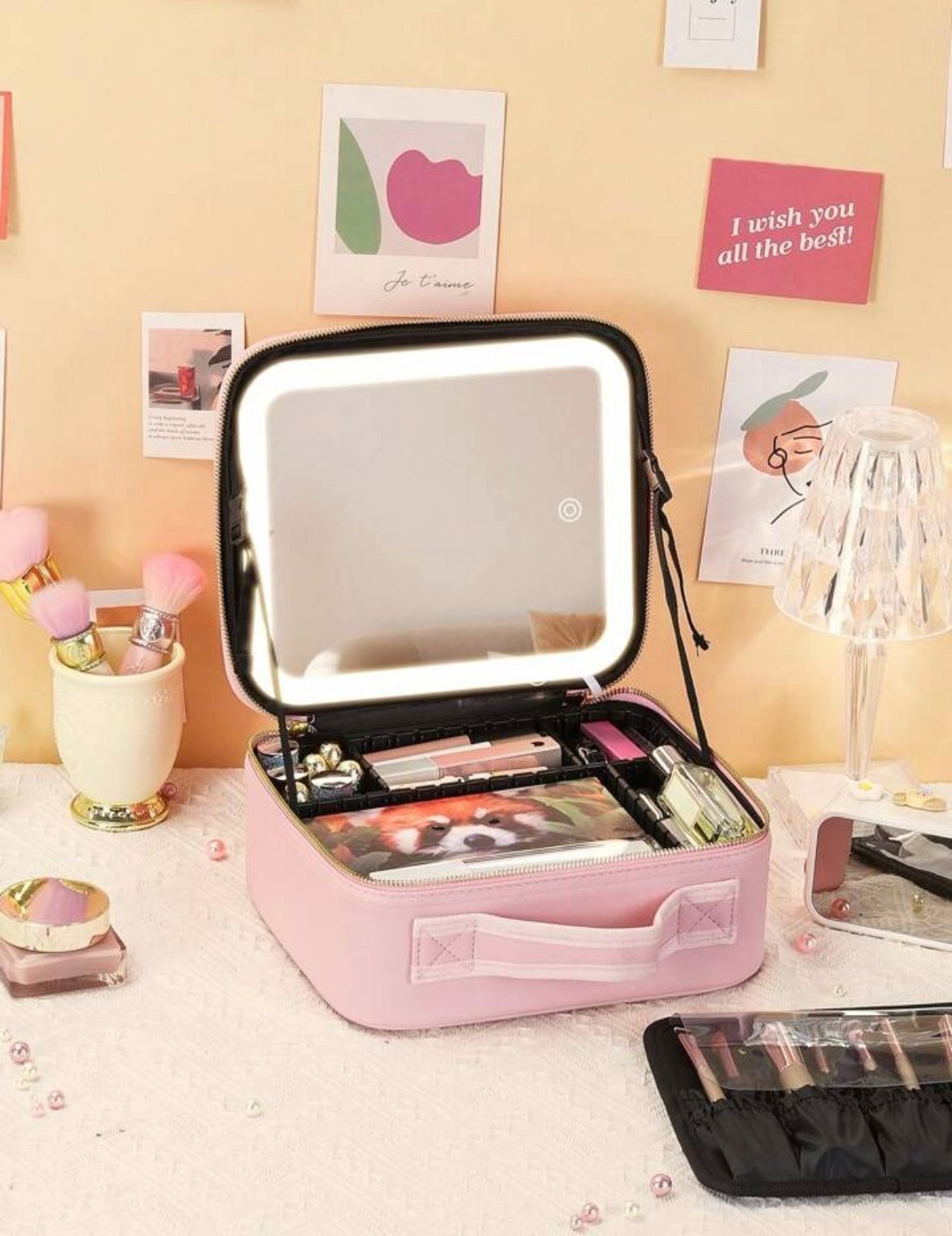 Make up Bag with LED Mirror