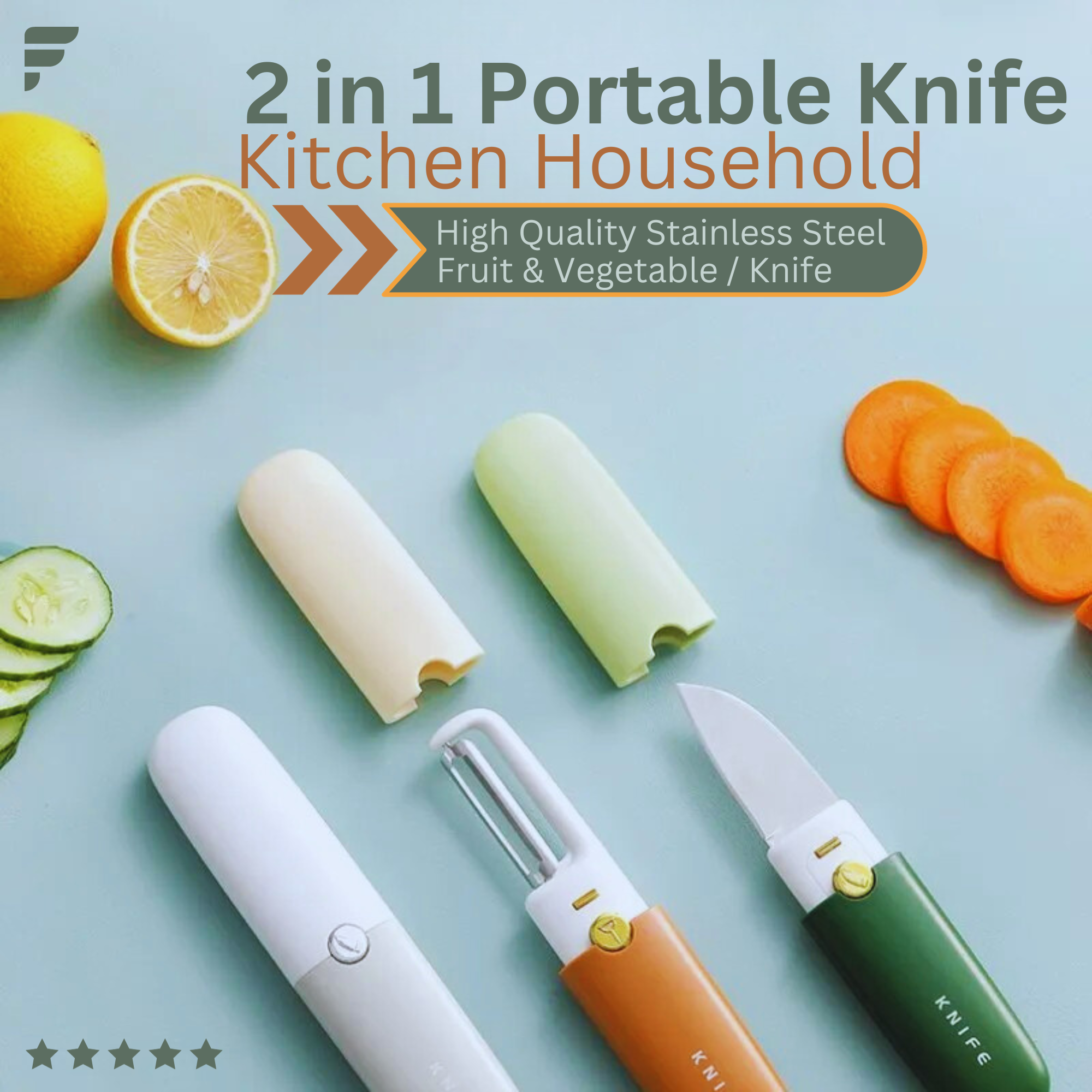 2 in 1 Peeler & Fruit Knife